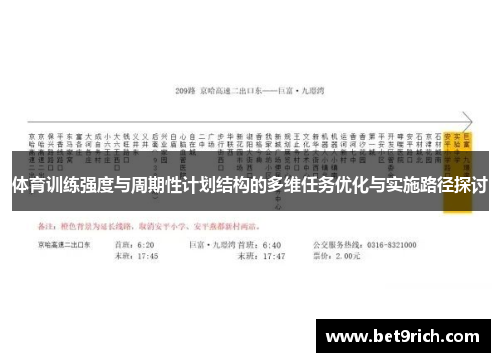 体育训练强度与周期性计划结构的多维任务优化与实施路径探讨